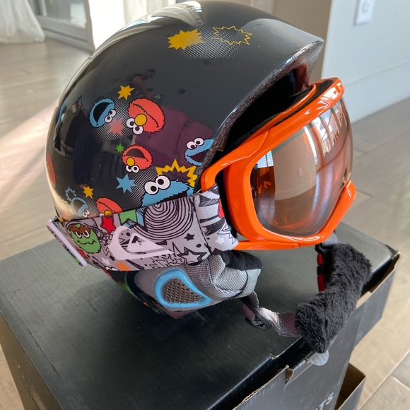 youth ski helmet and goggles
